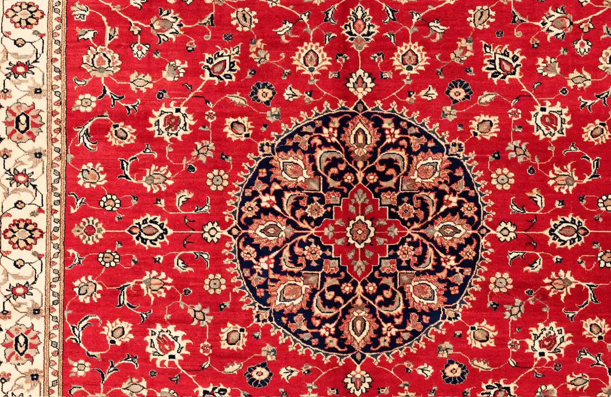 Tapis persan Tabriz vu à plat